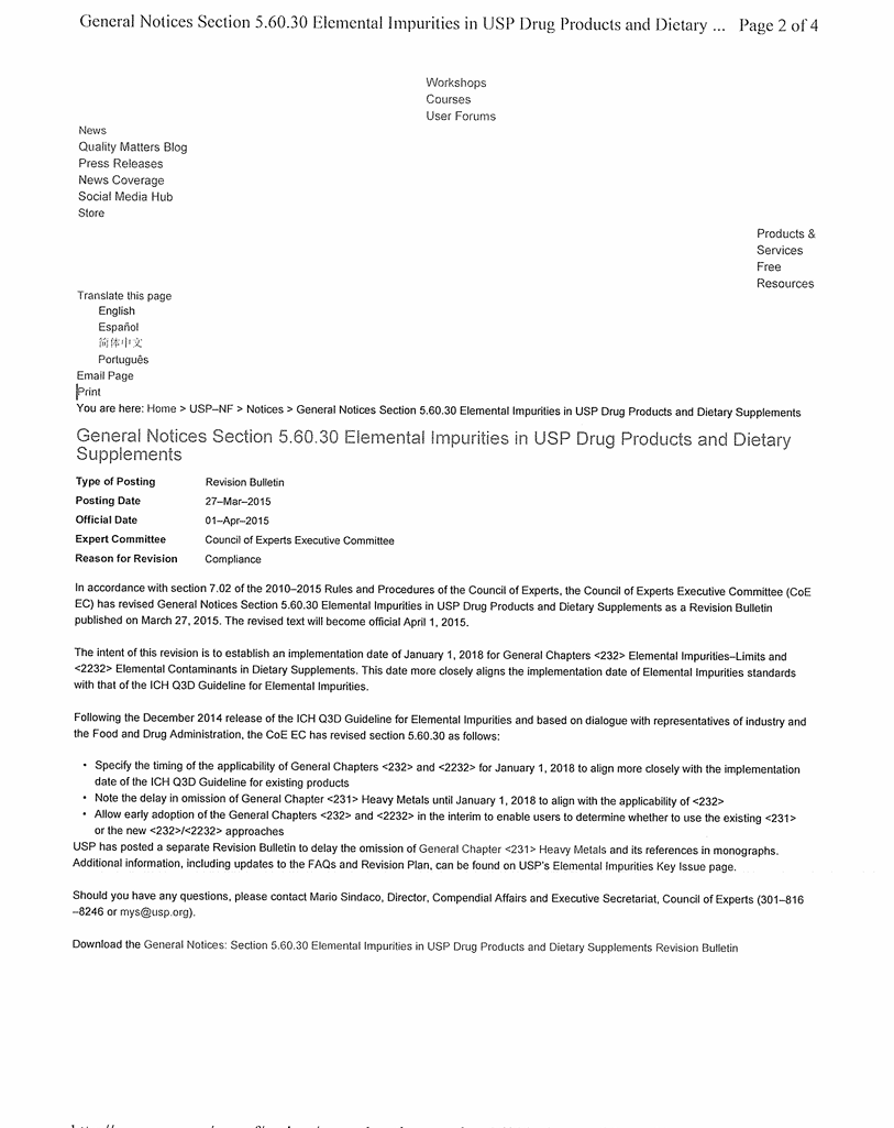 USP-NF General Notice Section 5.60.30