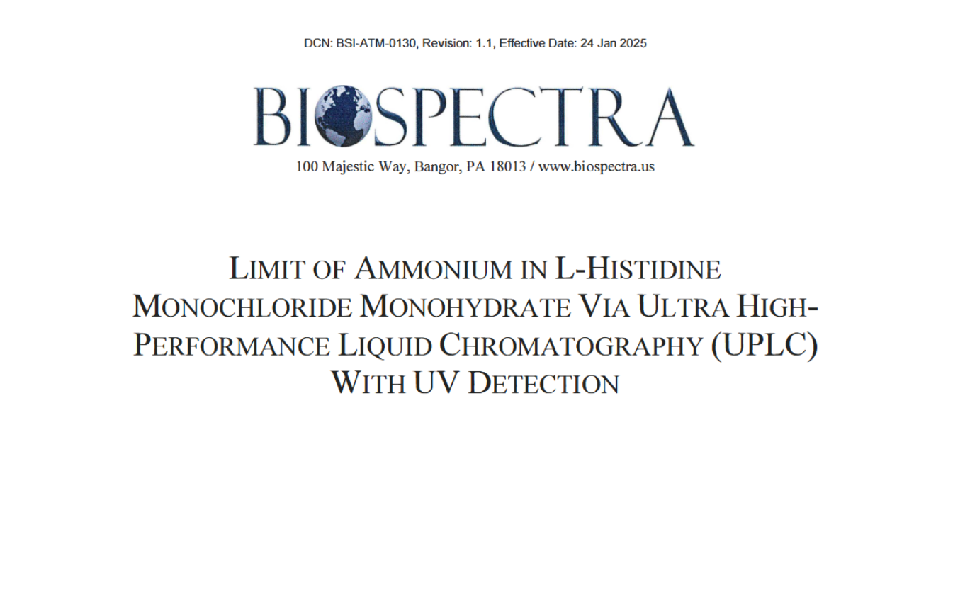 Limit of Ammonium in L-Histidine Monochloride Monohydrate Via UPLC With UV Detection